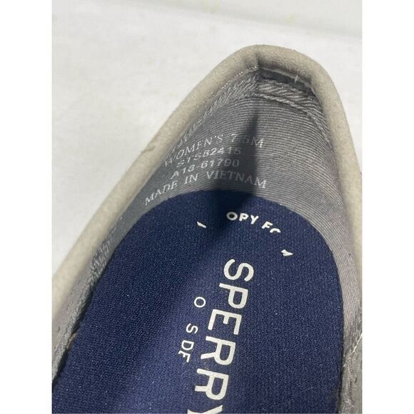 Sperry Top Sider Gray Seaside Perforated Casual Slip On Flats Loafer Women 7.5 - Picture 6 of 6